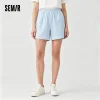 Semir Women Pants Home Wear Cotton High Waist Elastic Large Pocket Loose Casual Top 2026 Summer Wear