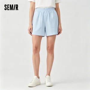 Semir Women Pants Home Wear Cotton High Waist Elastic Large Pocket Loose Casual Top 2026 Summer Wear