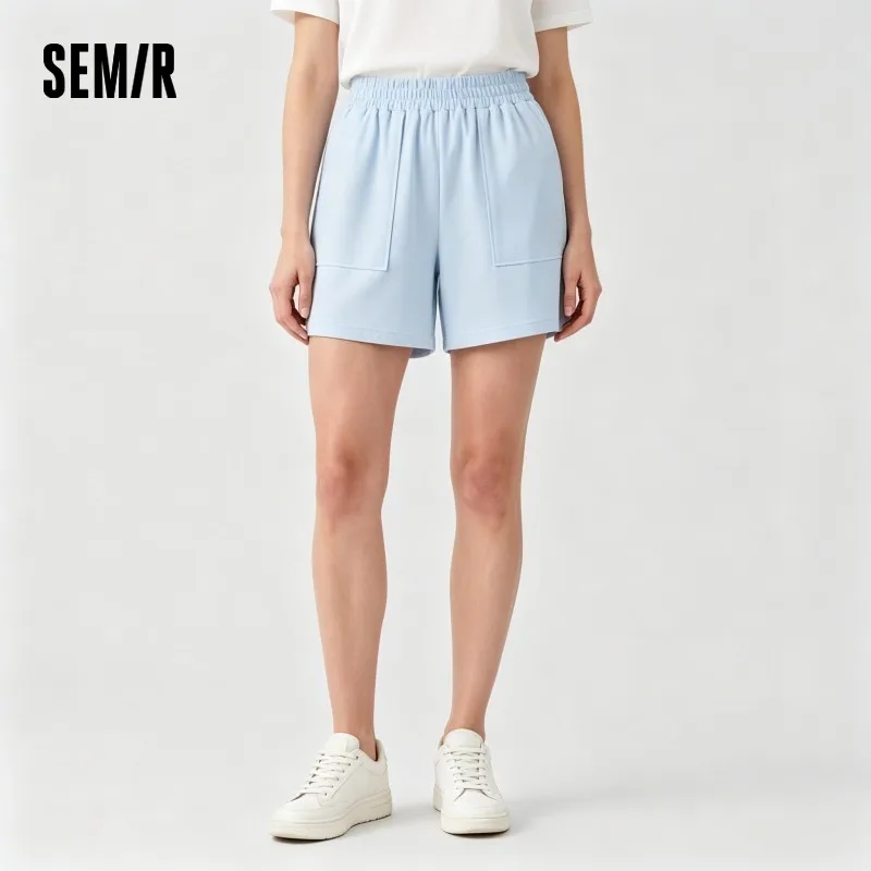 Semir Women Pants Home Wear Cotton High Waist Elastic Large Pocket Loose Casual Top 2026 Summer Wear