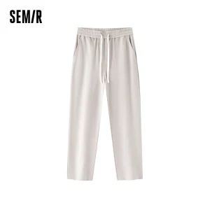 Semir Women Pants Loungewear Waffle Texture Drawstring Loose Straight Home Casual Outside Wear Autumn Bottoms 2026