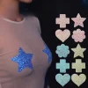 Sexy Luminous Glitter Nipple Pasties Invisible Disposable Breast Patch Breast Lift Tape Chest Stickers Bara Nipple Covers