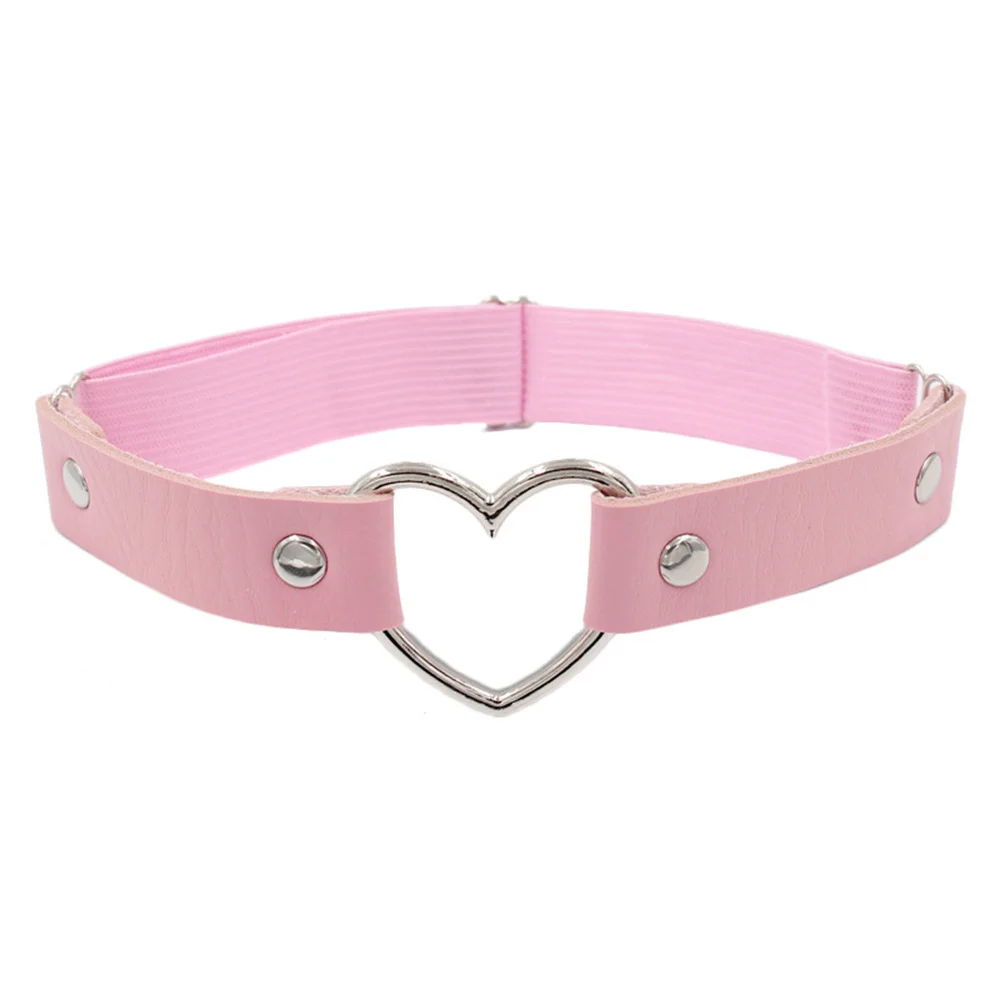 Sexy Women Elastic Pu Leather Thigh Leg Ring Strap Leglet With Metal Heart Garter Belt Cat Punk Garter Jewelry Loop Goth Harness - Image 3