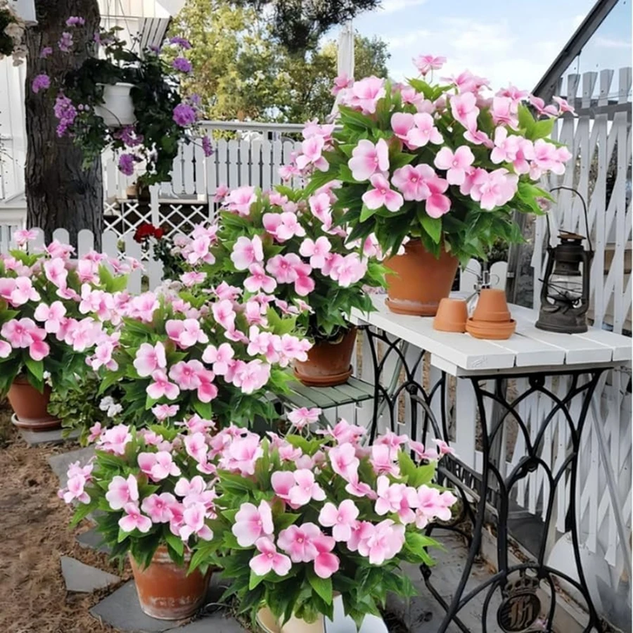 Silk Balsam Artificial Flowers High Quality Wedding Home Room Table Centre Decora Wreath Bridal Bouquets Yard Filler Arrangement - Image 3
