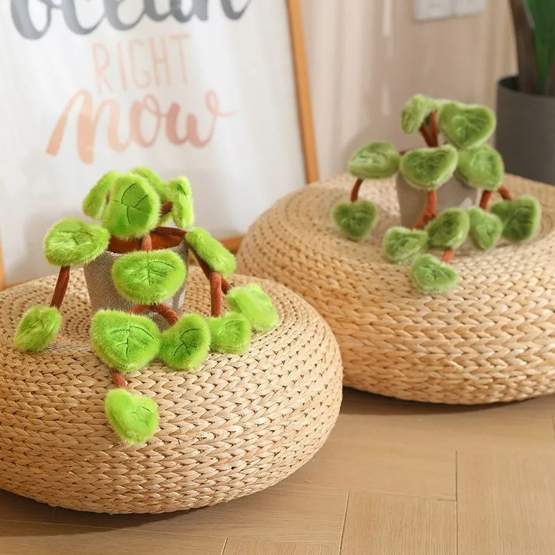 Simulated Pothos Plush Potted Plant Cute Green Plant Plush Toy Fluffy Artificial Hanging Plants Leaves Stuffed Doll Home Decor - Image 6