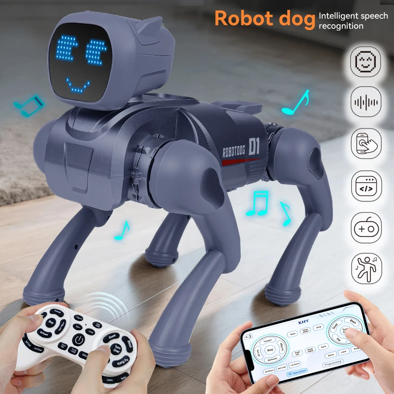 Simulation Intelligent Mechanical Dog Voice Dialogue Cute Expression Lamp APP Remote Control Programming Toys for Kids Gifts - Image 2