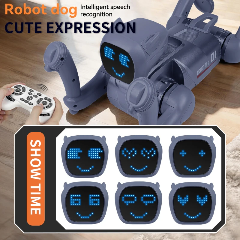 Simulation Intelligent Mechanical Dog Voice Dialogue Cute Expression Lamp APP Remote Control Programming Toys for Kids Gifts - Image 4