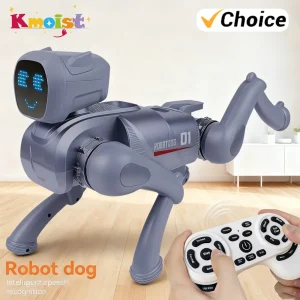 Simulation Intelligent Mechanical Dog Voice Dialogue Cute Expression Lamp APP Remote Control Programming Toys for Kids Gifts