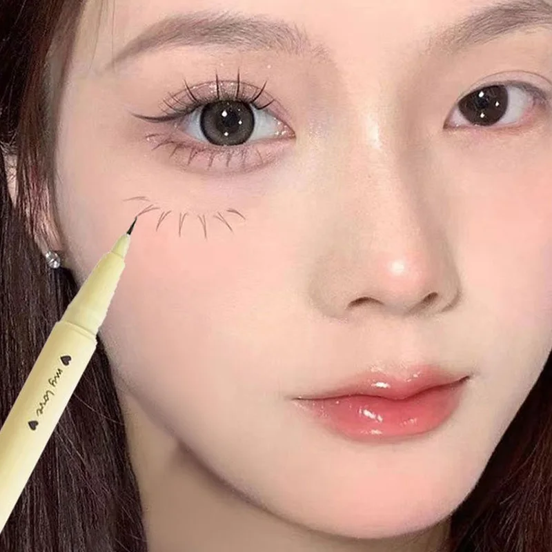 Slim Waterproof Liquid Eyeliner Lying Silkworm Pen Lasting Black Quick Drying Matte Lower Eyelash Pencil Korean Eye Liner Makeup - Image 2