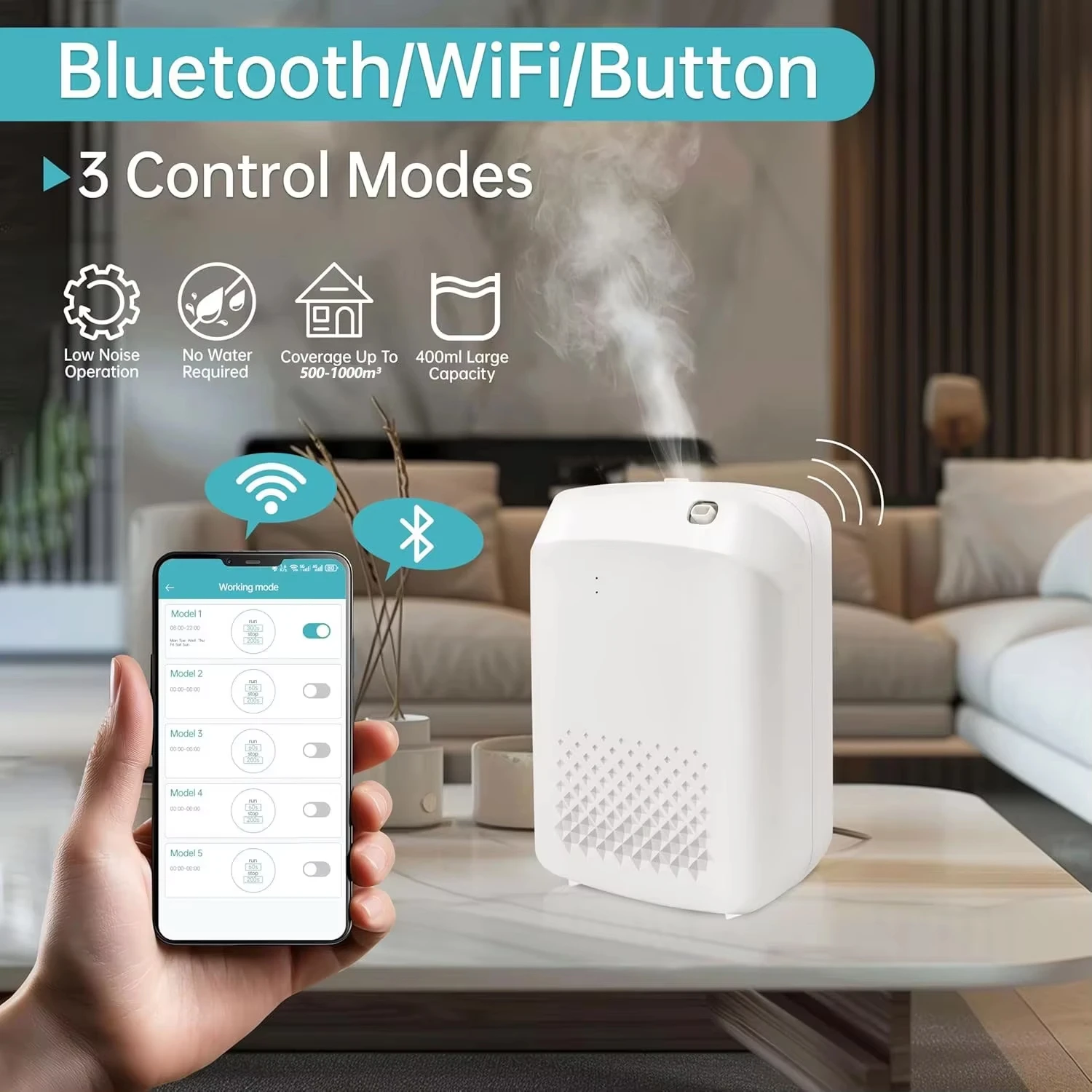 Smart Aroma Diffuser Hotels Fragrance Diffuser Coverage 500m³ Electric Smell For Home Bluetooth Control Essential Oils Diffuser - Image 3