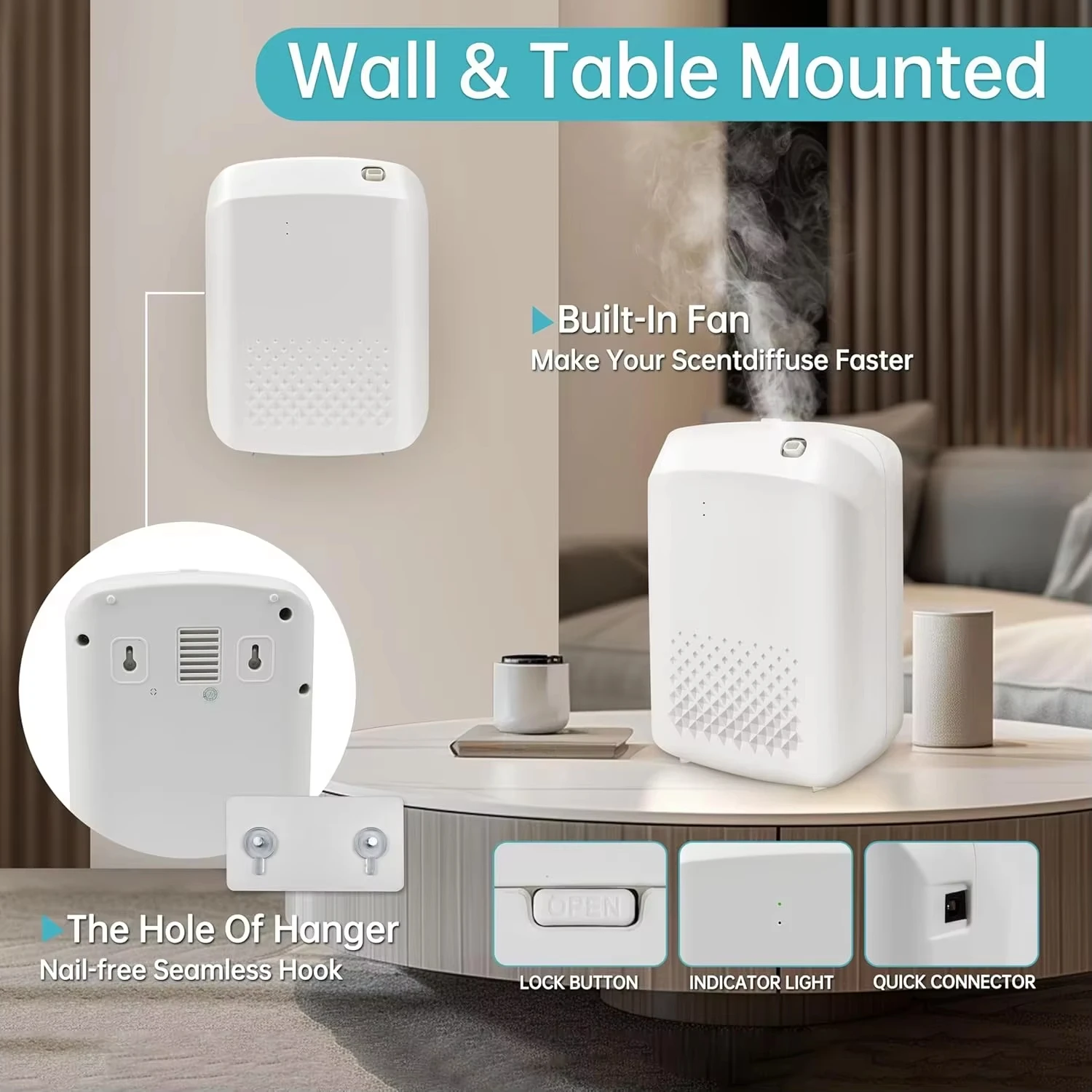 Smart Aroma Diffuser Hotels Fragrance Diffuser Coverage 500m³ Electric Smell For Home Bluetooth Control Essential Oils Diffuser - Image 5