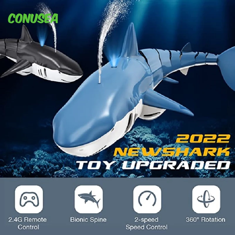 Smart Rc Shark whale Spray Water Toy Remote Controlled Boat ship Submarine Robots Fish Electric Toys for Kids Boys baby Children - Image 2