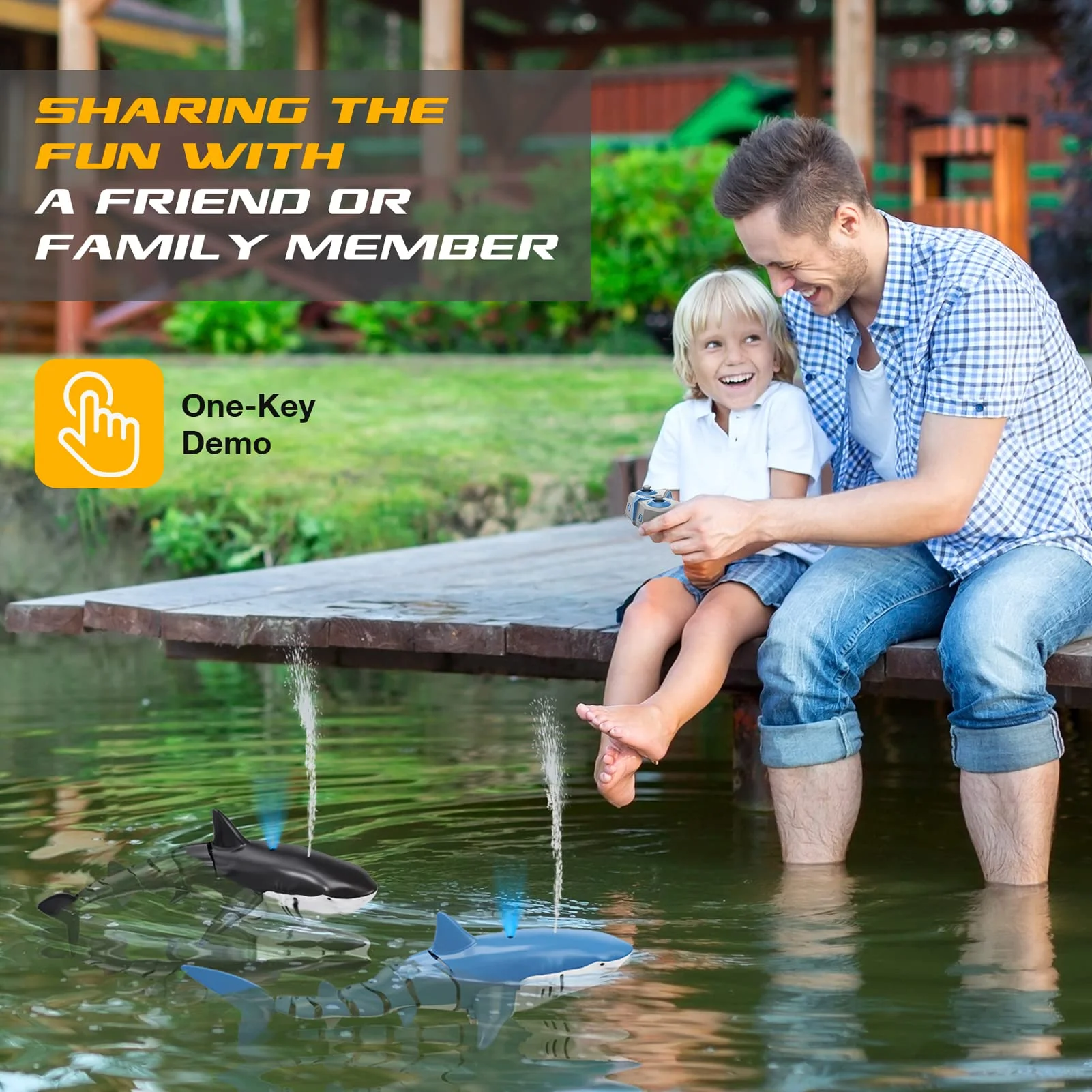 Smart Rc Shark whale Spray Water Toy Remote Controlled Boat ship Submarine Robots Fish Electric Toys for Kids Boys baby Children - Image 3