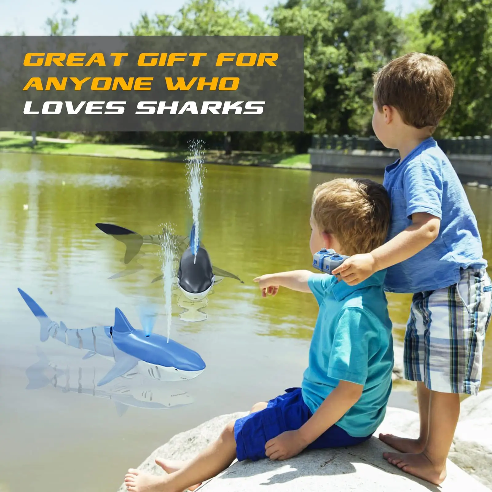 Smart Rc Shark whale Spray Water Toy Remote Controlled Boat ship Submarine Robots Fish Electric Toys for Kids Boys baby Children - Image 4