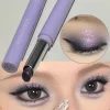 Smokey Purple Shimmer Highlight Eyeshadow Pen Fine Shimmer Easy Blending Lasting Portable Eye Brightener Highgloss Makeup Stick
