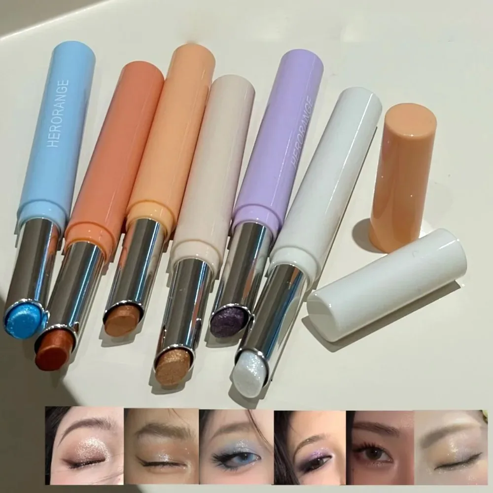 Smokey Purple Shimmer Highlight Eyeshadow Pen Fine Shimmer Easy Blending Lasting Portable Eye Brightener Highgloss Makeup Stick - Image 5