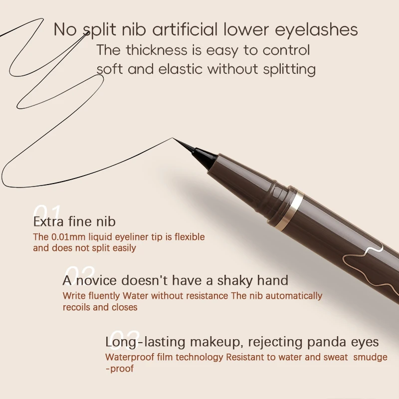Smooth Very Fine Eyeliner Pen Longacting Quickdrying Waterproof Eyeliner Pen Suitable For Beginners Girls Holiday Gifts - Image 4