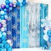 Snowflake Foil Fringe Curtain Blue Silver Ice Streamers Backdrop Princess Birthday Christmas Winter Wonderland Party Decor Suppl