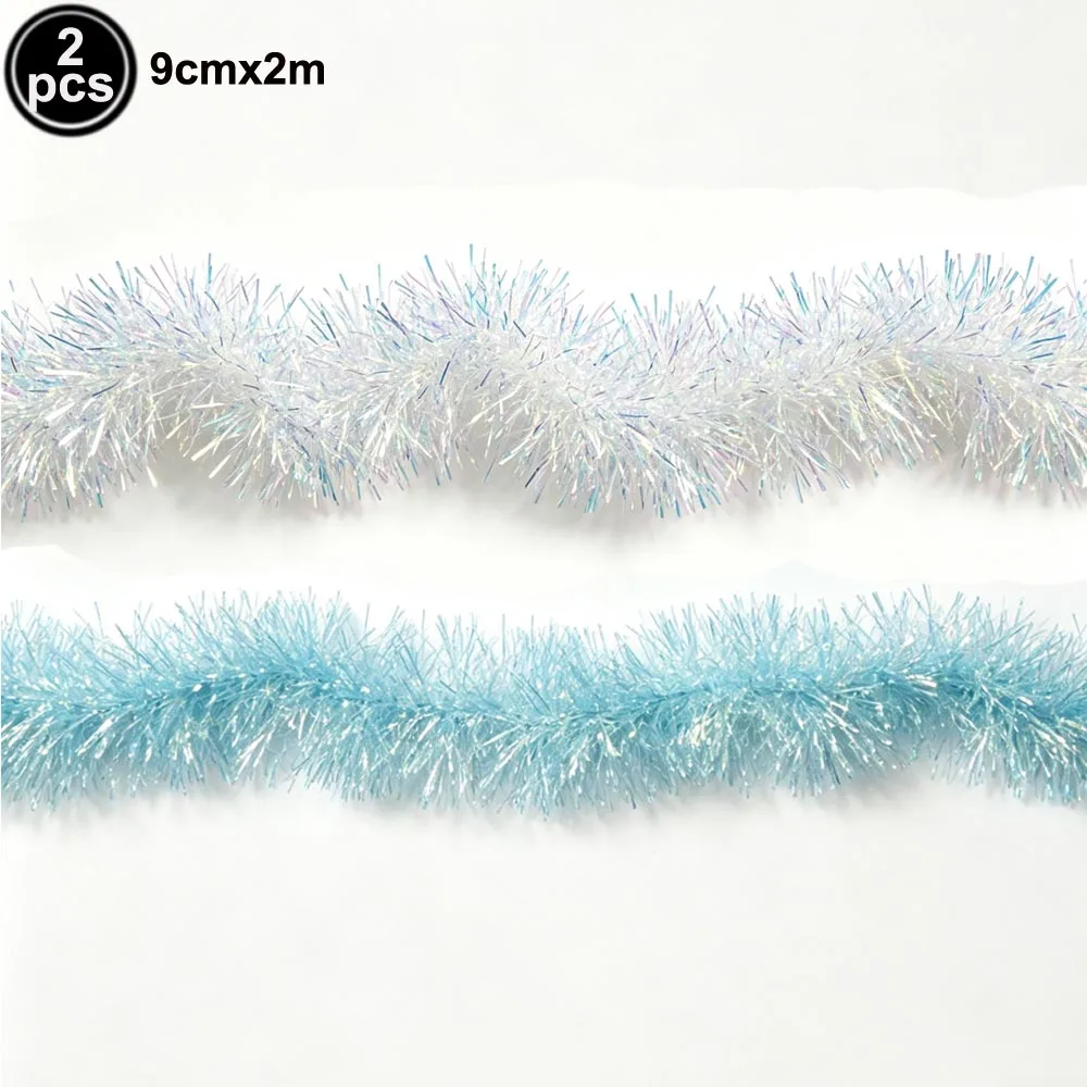 Snowflake Foil Fringe Curtain Tinsel Garland Blue Silver Winter Frozen Theme Party Photo Backdrop Xmas New Year Hanging Decors - Image 4