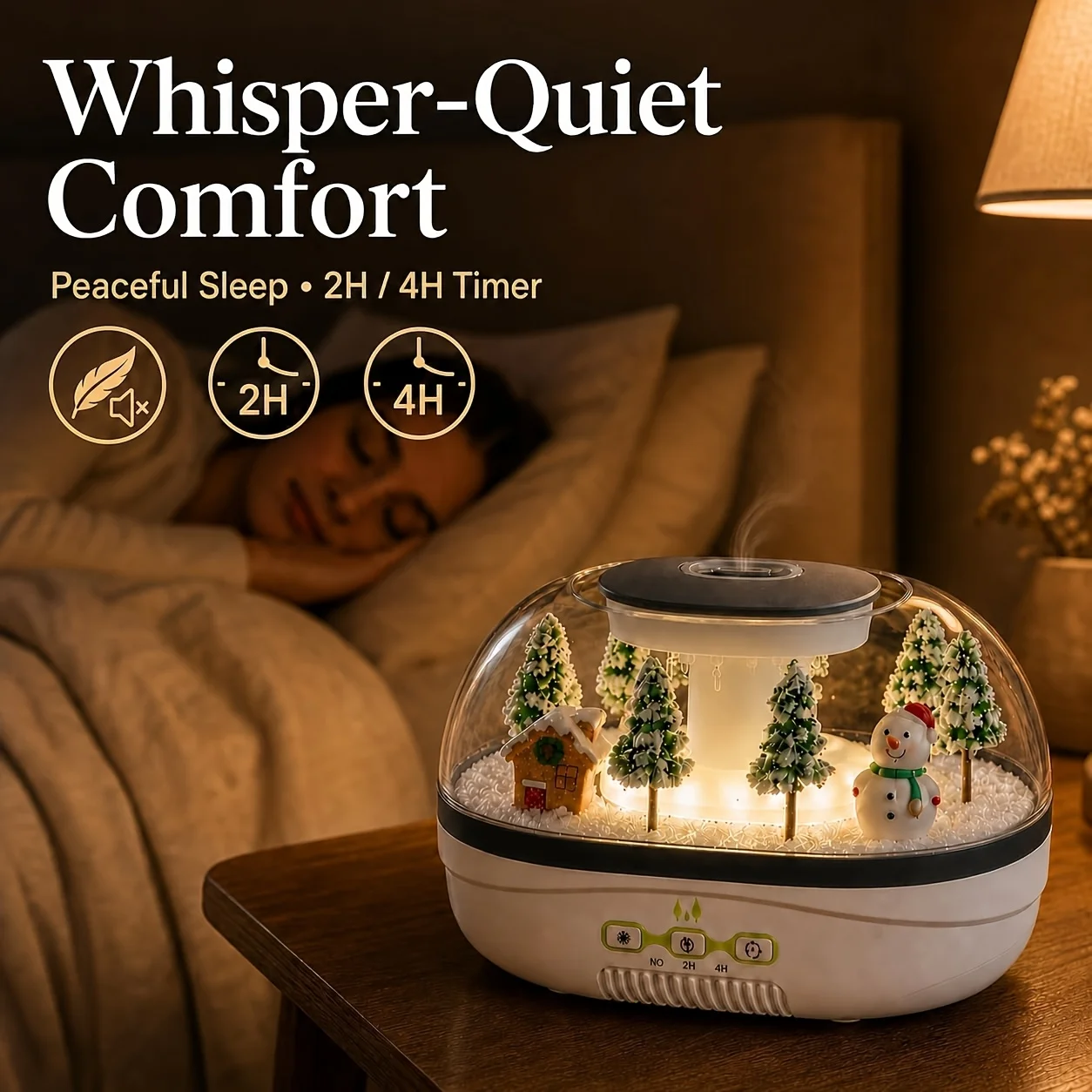 Snowman Air Humidifier,Simulate Raindrops,Aroma Diffuser,Home Christmas Decorations,Aromatherapy for Bedroom,Yoga,Christmas Gift - Image 3