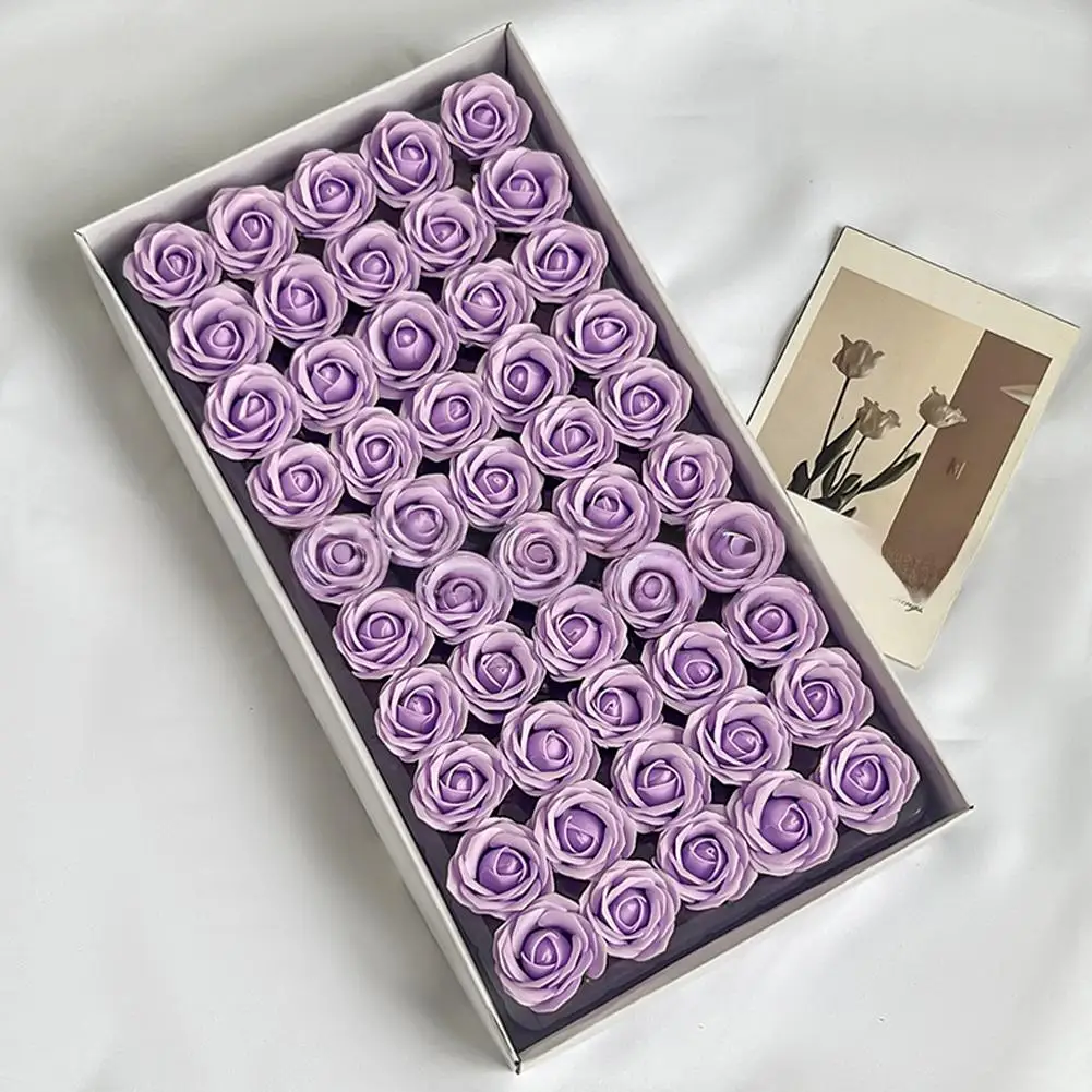 Soap Rose Artificial Flower Wedding Home Garden Wreath Room Wedding Decor Valentine's Diy Gift Box Bridal Bouquet Ornament 50pcs