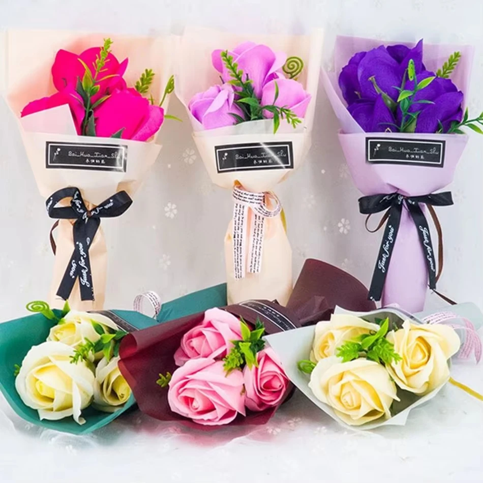 Soap Rose Artificial Flower Wedding Home Garden wreath Room Wedding Decora Valentine's Diy Gift box Bridal bouquet Ornament arch - Image 3