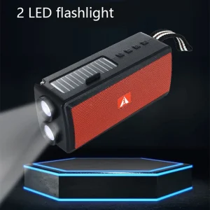 Solar Charging LED Flashlight Speaker With USB TF FM Radio Function Bluetooth 5.3 Speakers For Outdoor Camping Torch