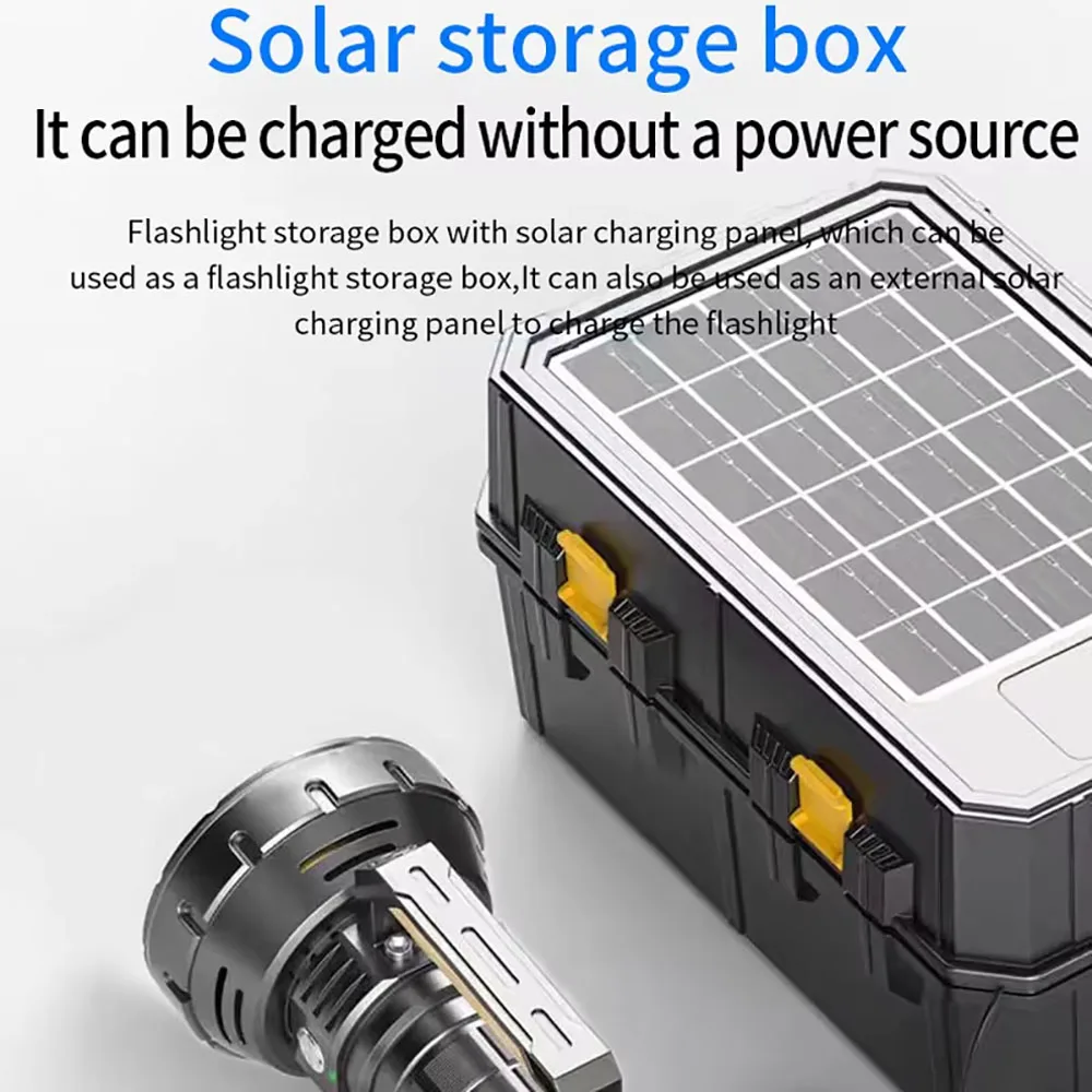 Solar Charging, Strong Light, High-Power Handheld Flashlight, Intelligent Fan Cooling, 200000LM Light, Lighting Fixtu - Image 4