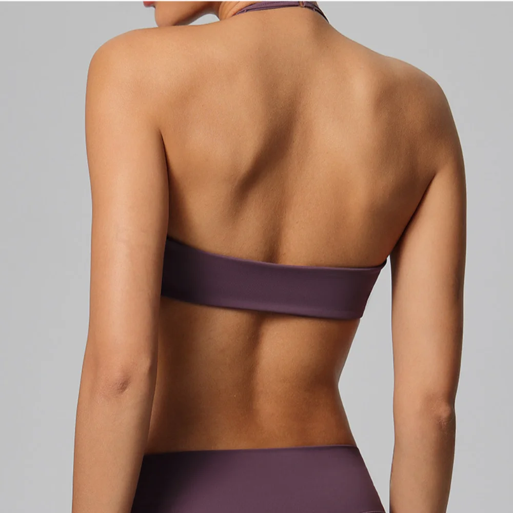 Sports Bra Women Yoga Vest Halter Bra Top High Support Open Back Fitness Tank Push-up Activewear Workout Clothes Gym Underwear - Image 2