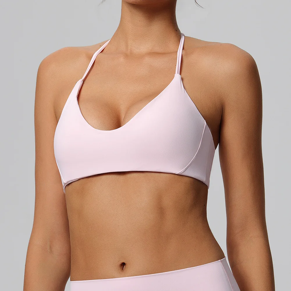 Sports Bra Women Yoga Vest Halter Bra Top High Support Open Back Fitness Tank Push-up Activewear Workout Clothes Gym Underwear - Image 3