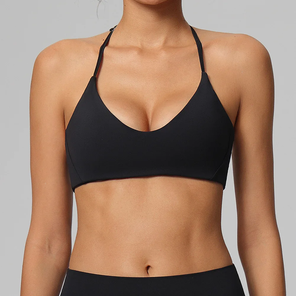 Sports Bra Women Yoga Vest Halter Bra Top High Support Open Back Fitness Tank Push-up Activewear Workout Clothes Gym Underwear - Image 5
