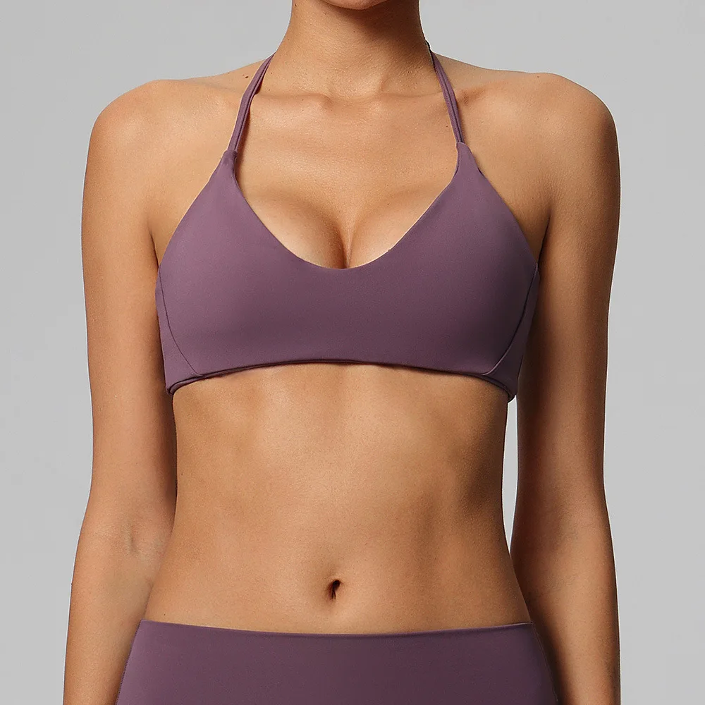 Sports Bra Women Yoga Vest Halter Bra Top High Support Open Back Fitness Tank Push-up Activewear Workout Clothes Gym Underwear - Image 6