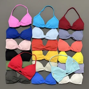 Sports Strappy Bra Yoga Underwear Women Gym Top Running Exercise Backless Bra High Support Active Wear Fitness Workout Halter