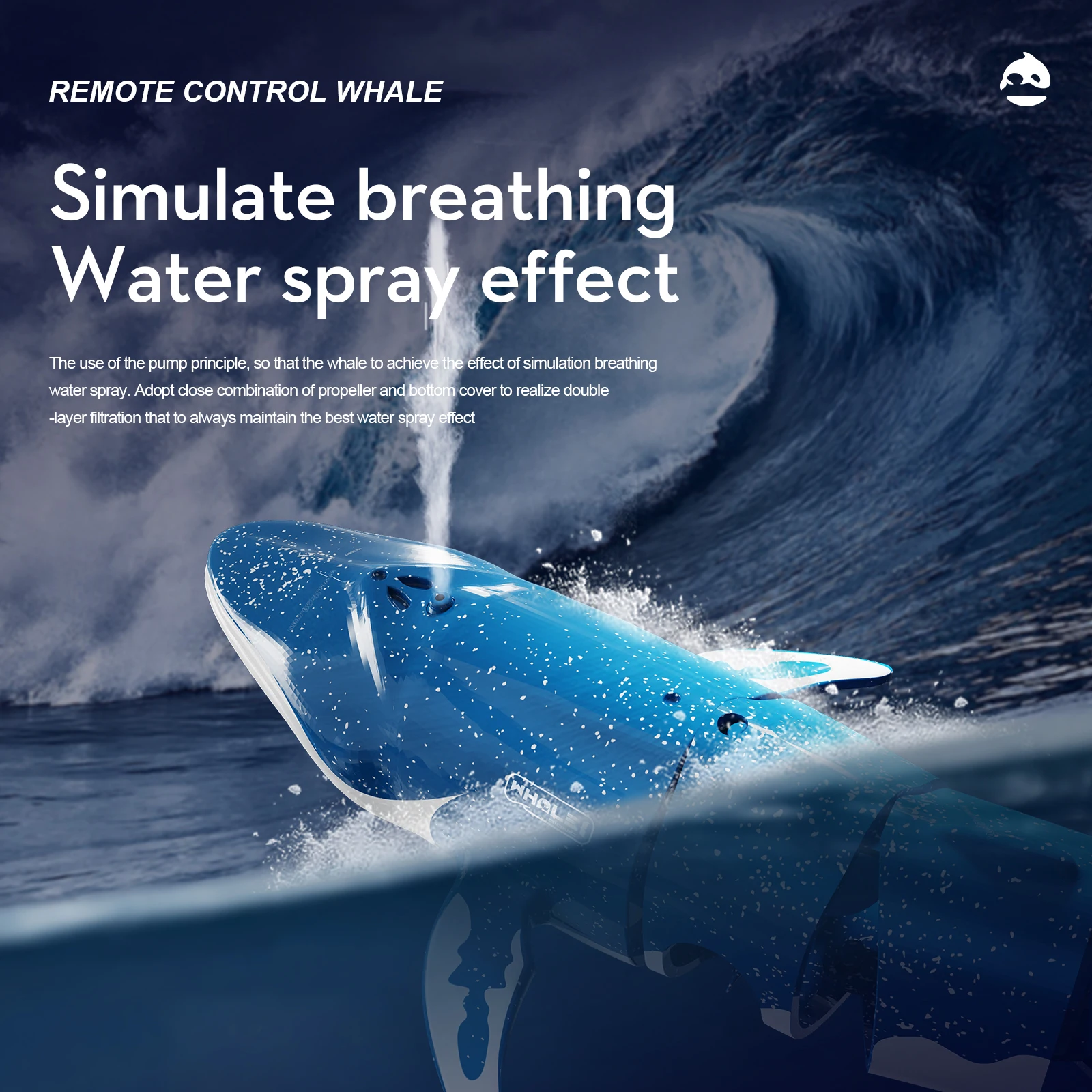 Spray Rc Whale Kids Toy Simulated Remote Control Animal Bionic Radio-Controlled Submarine Electric Water Toys Children Gift - Image 3