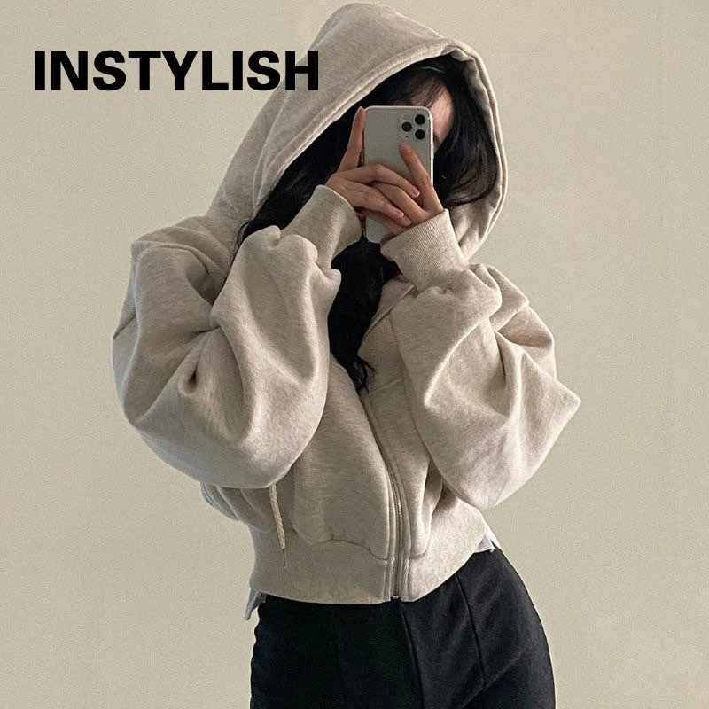 Spring Autumn 2025 New Women Casual Hooded Long Sleeved Top Women Loose Leisurely Coat Multi Functional Zipper Hooded Sweatshirt - Image 2