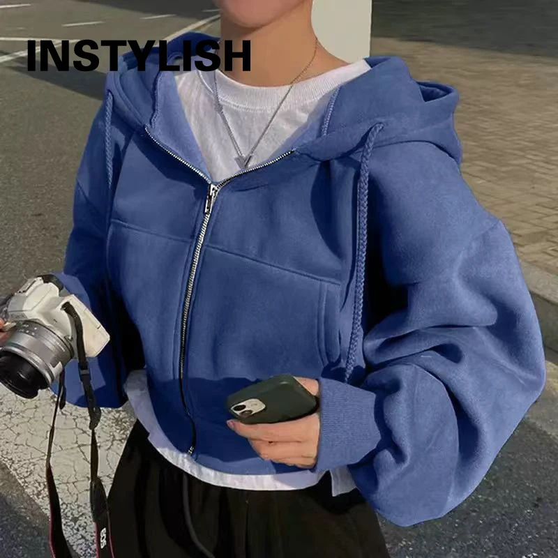 Spring Autumn 2025 New Women Casual Hooded Long Sleeved Top Women Loose Leisurely Coat Multi Functional Zipper Hooded Sweatshirt - Image 5