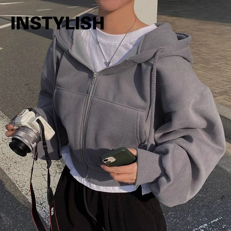 Spring Autumn 2025 New Women Casual Hooded Long Sleeved Top Women Loose Leisurely Coat Multi Functional Zipper Hooded Sweatshirt - Image 3