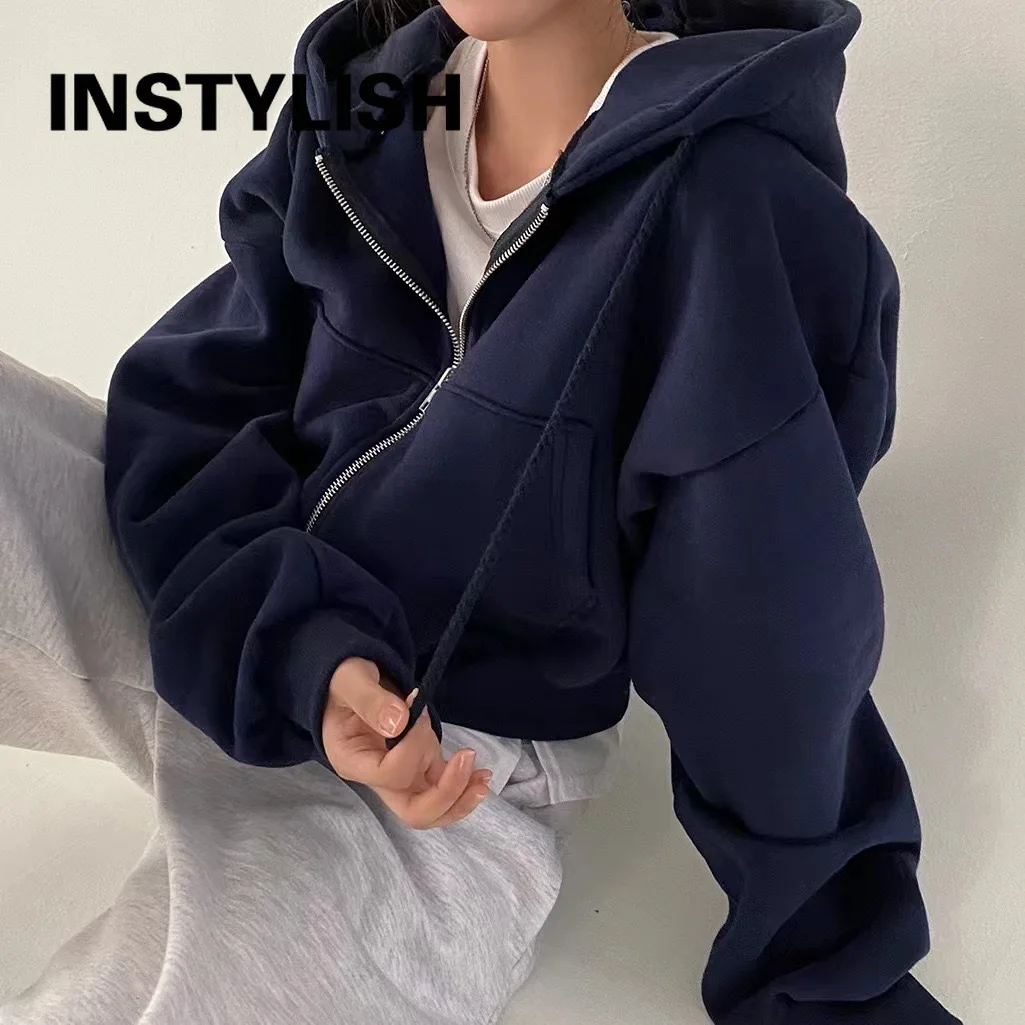 Spring Autumn 2025 New Women Casual Hooded Long Sleeved Top Women Loose Leisurely Coat Multi Functional Zipper Hooded Sweatshirt - Image 6