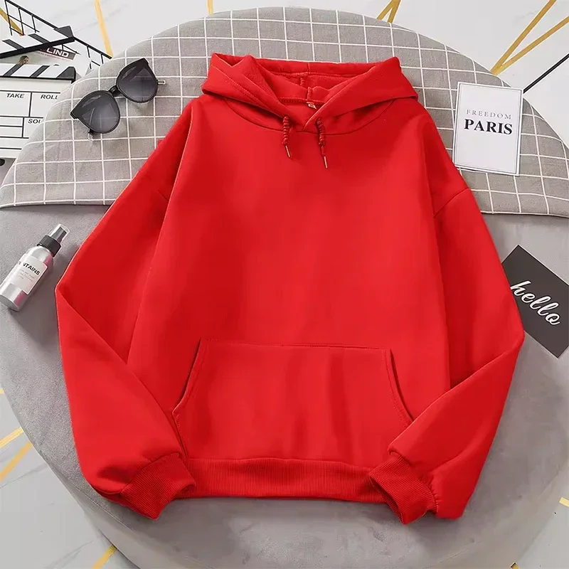 Spring Autumn Fashion Men's Women's Hoodie Casual Hoodies Pullovers Sweatshirts Women's Top Solid Color Hoodies Sweatshirt Women - Image 3