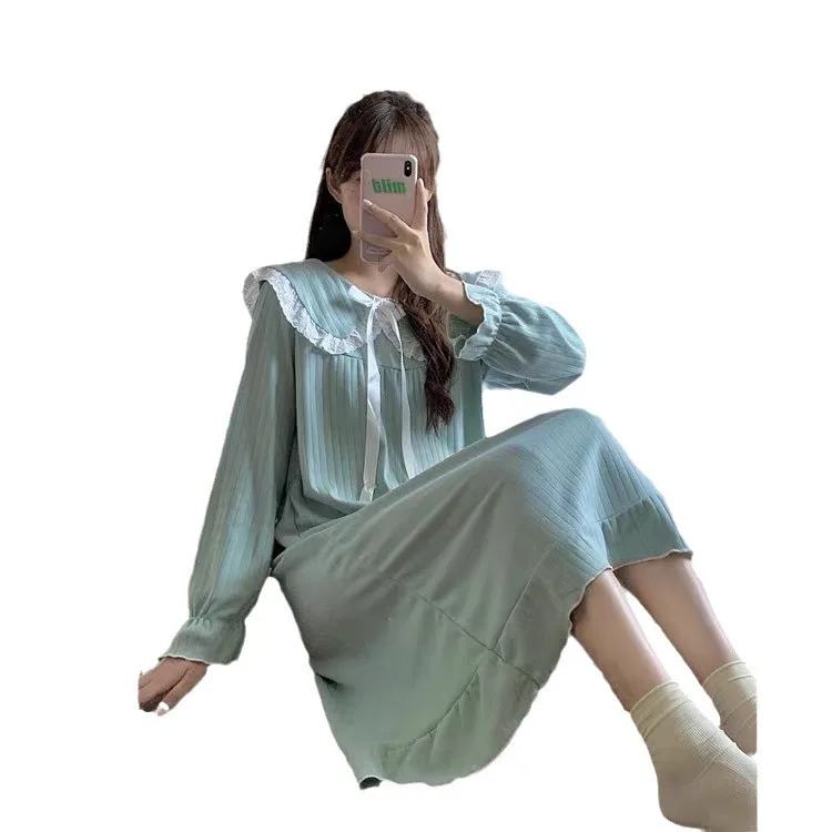 Student girl long-sleeve nightgown fashionable casual princess dress for ladies INS-style women's loungewear and pajamas - Image 5