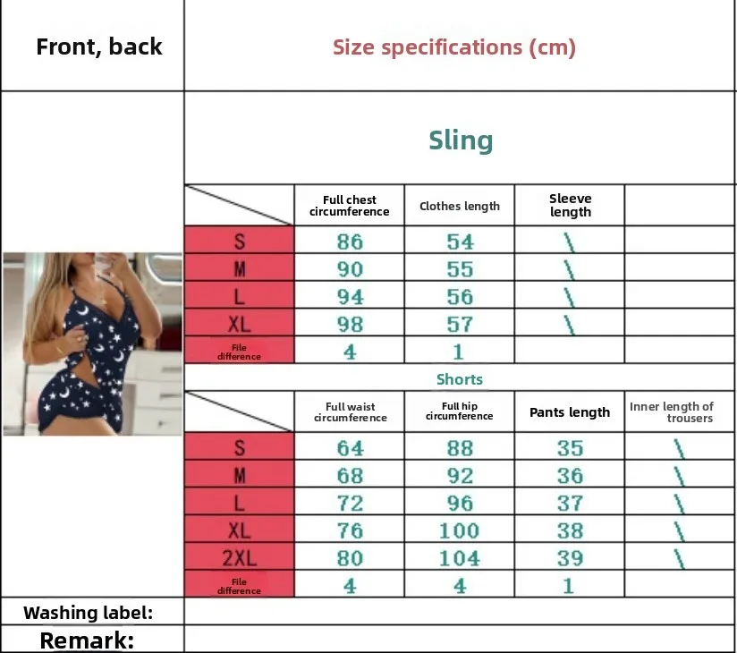 Summer Casual Loungewear Sleeveless Women's Suit Lace Lace Suspender Shorts Pajamas - Image 6