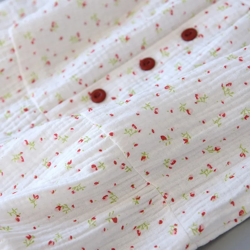 Summer Cotton Dresses Women 100% Crepe Nightgowns Ladies Gauze Comfortable Nightdress Suspenders Sleepwear For Women Home Wear - Image 5