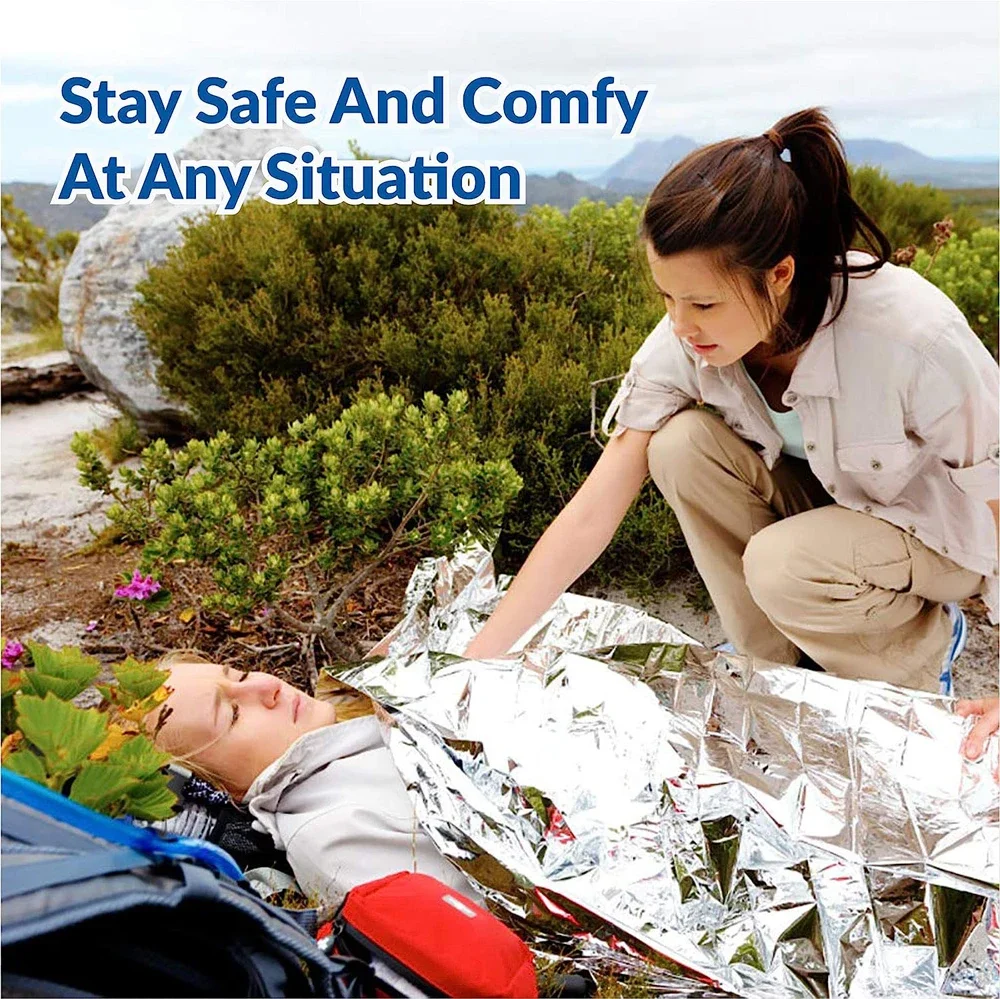 Survival Emergency Mylar Thermal Blanket Foil Space Blanket for NASA Body Warmer Outdoor First Aid Camping Gear Hiking Travel - Image 5