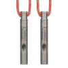 TOMSHOO Titanium Emergency Whistle with Cord Outdoor Survival Whistle Camping Hiking Exploring
