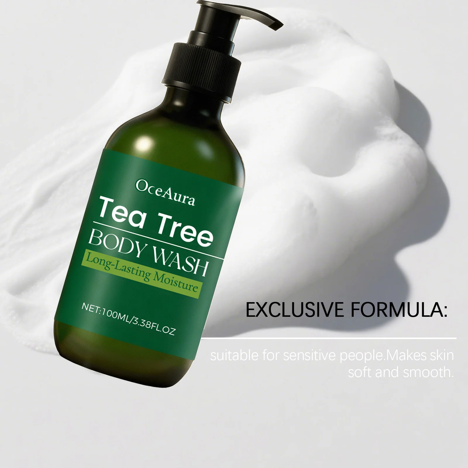 Tea Tree Shower Gel Gentle Cleansing Moisturizing Smoothing Refreshing Brightening Acne Treatment Fragrance Soothing Body Wash - Image 4