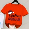 Team Santa T Shirt Christmas Family Matching Pajamas Tee Girls T Shirt Children's Clothing Christmas Squad Kids Cotton Tee Tops