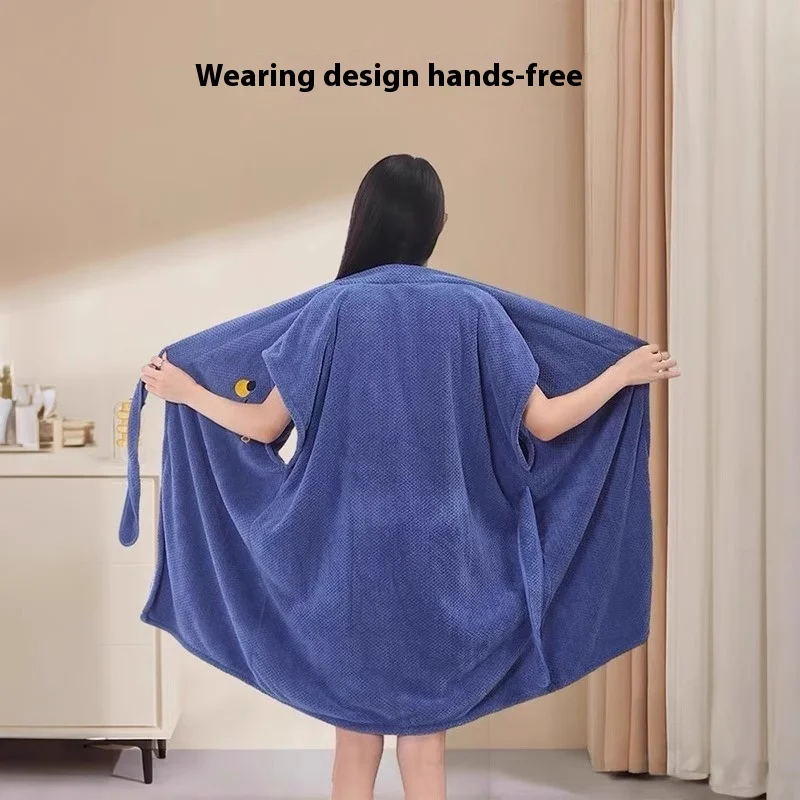 Thickened Warm Bathrobe Women's Shower Bathrobe Bath Towel Adult Student Pajamas Wearable Wrappable Sleeping Gown Girl Sleepwear - Image 5