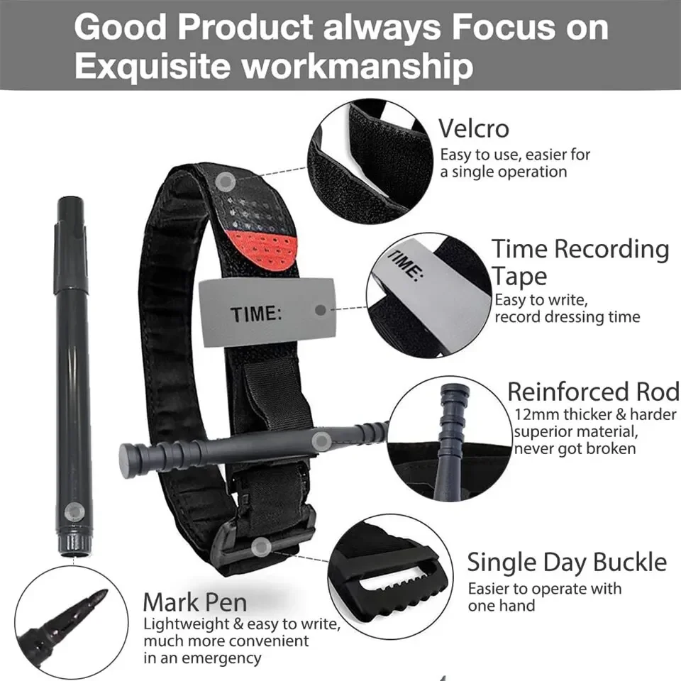 Tourniquet Combat Medical Tourniquet Tactical Military Emergency With Pen First Aid Camping Equipment For Outdoor Exploration - Image 3