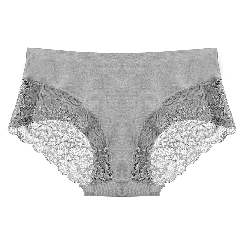 TrowBridge 3PCS/Set Women's Panties Exquisite Lace Underwear Sexy Lingerie Big Size Sweet Silk Satin Briefs Soft Cozy Underpants - Image 4