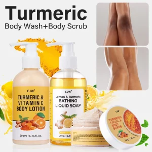 Turmeric Brightening Body Wash | Gentle Shower Gel for Uneven Skin | Deep Cleansing, Hydrating Formula | Body Scrub