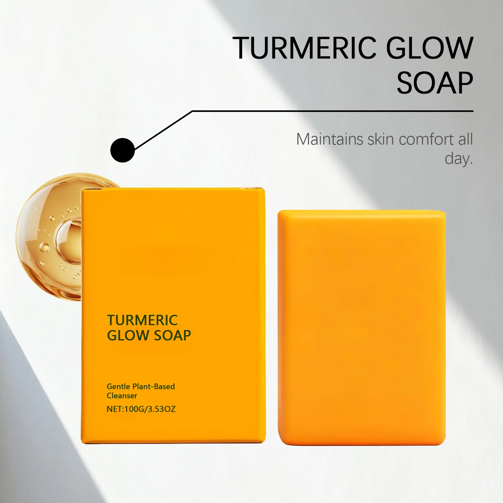 Turmeric Kojic Acid Glow Soap Bar Dark Spot Acne Removal Brightening Face Body Soap Even Skin Tone Moisturizing & Deep Cleansing - Image 4